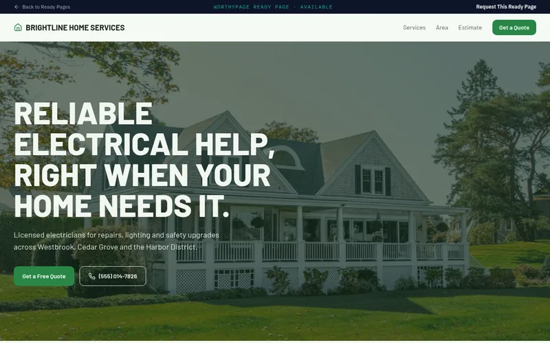 Preview of the The Local Lead Page Ready Page design